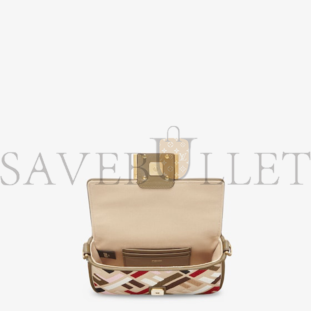 F**di baguette mini canvas bag with multicolor ff embroidery 8bs017anh4f1q6o  (20*13*5cm)